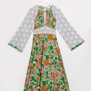 Floral and Polka Dot Maxi Dress